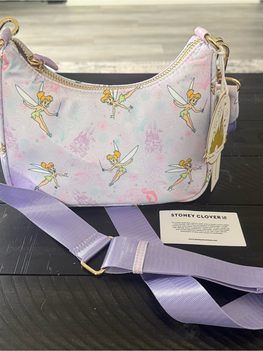 NWT Stoney Clover Lane Tinkerbell Pastel Lavender Crossbody Shoulder Bag